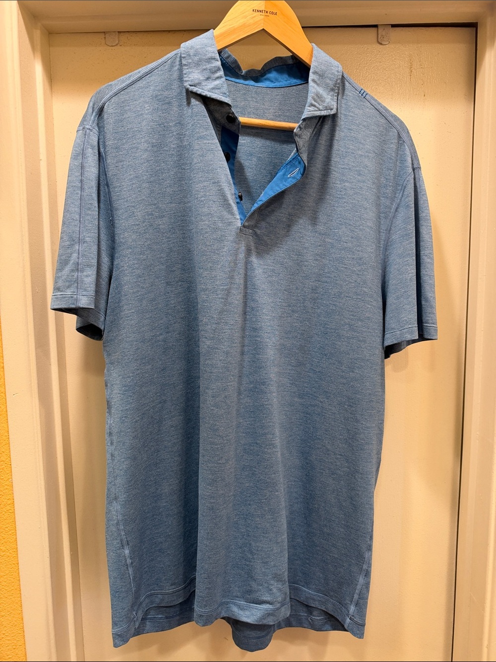 lululemon athletica Men's Heathered Light Blue Polo